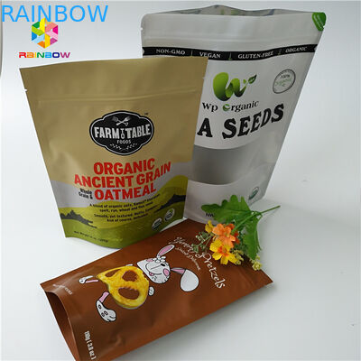 مواد غذایی درجه پروتئین پودر خشک مهره ایستاده کیسه زیپ بسته بندی کیسه ای شفاف