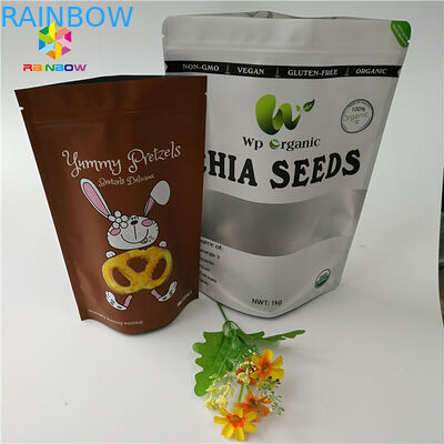 مواد غذایی درجه پروتئین پودر خشک مهره ایستاده کیسه زیپ بسته بندی کیسه ای شفاف