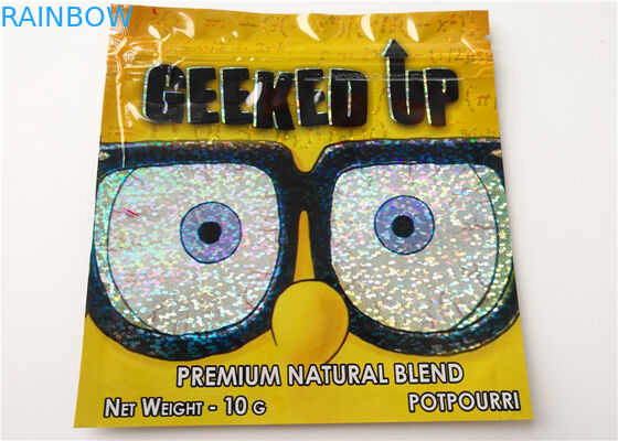 SGS بسته بندی لوازم آرایشی و بهداشتی گیاهی هولوگرام Foil Vape Cartridge Mini کیسه های Mylar Ziplock