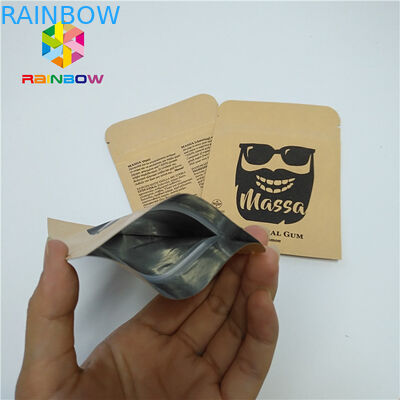 بسته بندی کیسه فویل قرص سفارشی کاغذ کرافت نمونه سفارشی بسته بندی سه طرفه مهر و موم شده