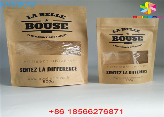 کیسه های کاغذی سفارشی قابل استفاده مجدد کیسه های مواد غذایی ایستاده Ziplock بوی با پنجره