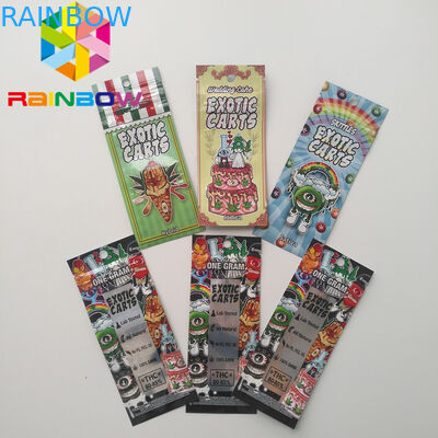 کیسه های مینی مالار Ziplock، بسته بندی مواد غذایی Mylar بسته بندی های عجیب و غریب Vape Cartridge Holographic