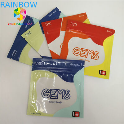 کیسه پلاستیکی چاپی سه طرفه بسته بندی آبنبات جالب بسته بندی شده با Ziplock