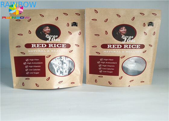 کیسه کاغذ سفارشی Ziplock کیسه های کاغذی مواد غذایی کیسه کاغذی کاغذ کرافت کاغذ با پنجره