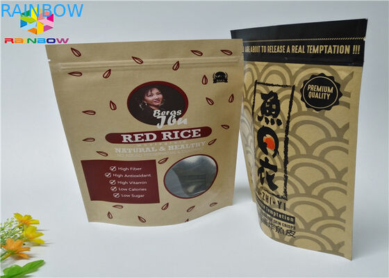 کیسه کاغذ سفارشی Ziplock کیسه های کاغذی مواد غذایی کیسه کاغذی کاغذ کرافت کاغذ با پنجره