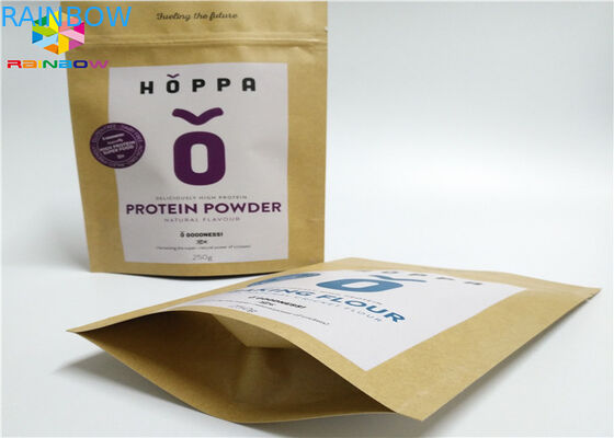 Kraft کیسه های کاغذی سفارشی آجیل کرافت شکر Snack بسته بندی مواد غذایی پنجره Ziplock