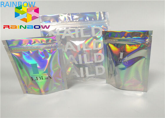 بسته بندی زیپ چاپ پلاستیکی فویل Mylar فویل ziplock بسته بندی هولوگرام لیزر هولوگرافی پاکت کیسه کیسه زیپ برای هدیه / بطری