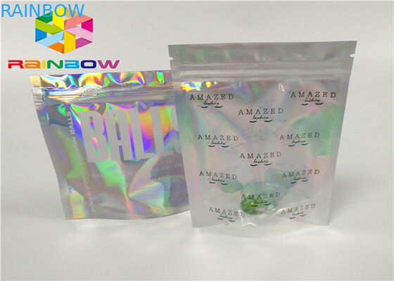 بسته بندی زیپ چاپ پلاستیکی فویل Mylar فویل ziplock بسته بندی هولوگرام لیزر هولوگرافی پاکت کیسه کیسه زیپ برای هدیه / بطری