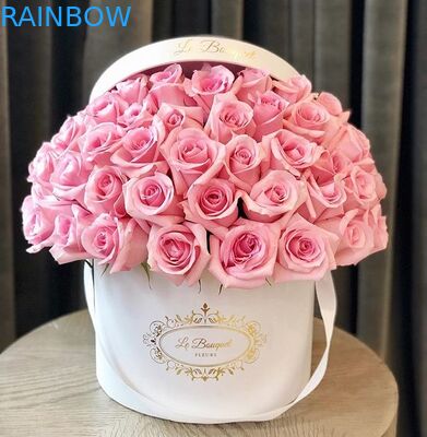 جعبه های کاغذی قابل بازیافت ضد آب بسته بندی جعبه های گلدار گرد با آرم