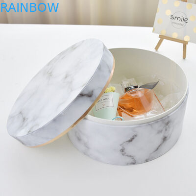 جعبه های کاغذی قابل بازیافت ضد آب بسته بندی جعبه های گلدار گرد با آرم