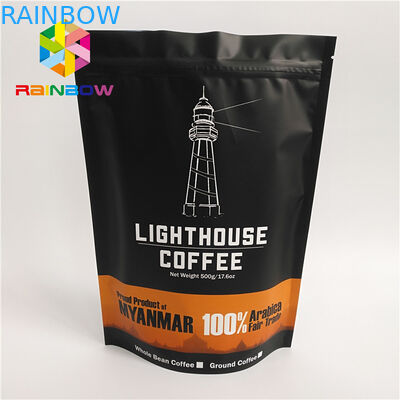 بسته بندی کیسه های پلاستیکی مواد غذایی کیسه های کیسه های قهوه ای سیاه و سفید Ziplock FDA Marked