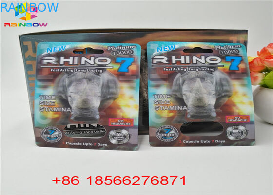 جعبه های بسته بندی قرص های جنسی و جعبه نمایش سه بعدی Stiff Rox قرص کارت قرص کاغذی / کپسول جعبه کاغذ با دو سوراخ