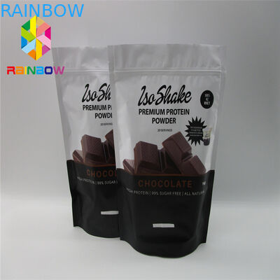 کیسه های پلی کربنات قابل بازیافت بسته بندی فویل آلومینیومی چای Ziplock کیسه ای برای پودر پروتئین
