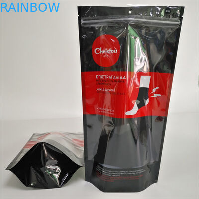 Ziplock کیسه های پلاستیکی چاپی بسته بندی بسته بندی لباس زیر بسته بندی Black Doy Pack برای جوراب