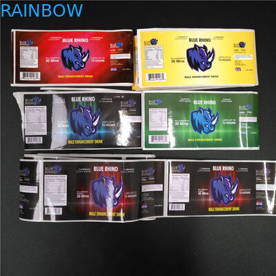 برچسب پی وی سی شفاف آستین شفاف بارکد فلزی هولوگرافی جعبه / بطری قرص