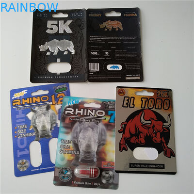 کارت قرعه کشی 3D کارت بسته بندی سفارشی کارت کاغذی Rhino 7 Jaguar 30000 Sex Pill Pack