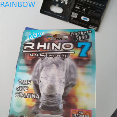 کارت قرعه کشی 3D کارت بسته بندی سفارشی کارت کاغذی Rhino 7 Jaguar 30000 Sex Pill Pack
