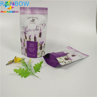 بسته بندی کیسه های فویل سفارشی مات چاپ کیسه اسکراب بدن تخت پایین با زیپ