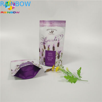 بسته بندی کیسه های فویل سفارشی مات چاپ کیسه اسکراب بدن تخت پایین با زیپ