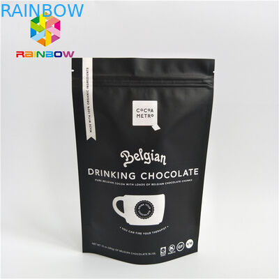 فویل آلومینیوم پایه کیسه های قهوه بسته بندی اندازه سفارشی با شیر / زیپ