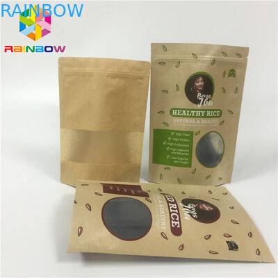 کیسه کرافت Ziplock کیسه های پایه آلومینیوم فویل خود را ثابت رطوبت اثبات برای اسنک برنج