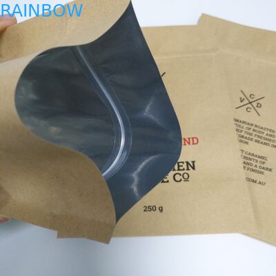 کیسه کرافت قهوهای مایل به زرد کیسه بسته بندی کیسه های بسته بندی پایین پایین تخت با زیپ