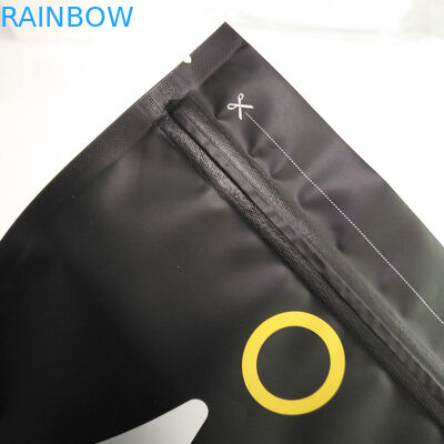 1 کیلوگرم 500 گرم 250 گرم بسته بندی کیسه بسته بندی شده با کیسه ماته قهوه ای سیاه و سفید با زیپ بالا و فویل آلومینیومی داخل کیسه