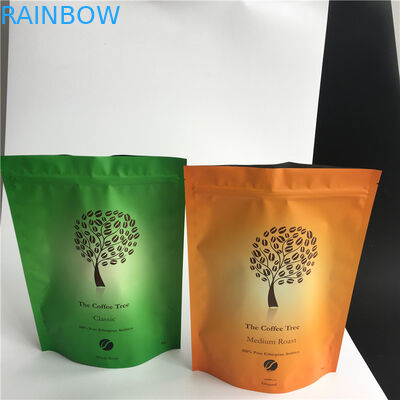 چاپ دیجیتال ایستاده Ziplock کیسه های قهوه ای قابل باز شدن با شیر 250 گرم 500 گرم 1 کیلوگرم