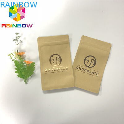 UV چاپ سه طرف مهر و موم Zipper Craft کیف کاغذی برای بسته بندی نوار شکلات