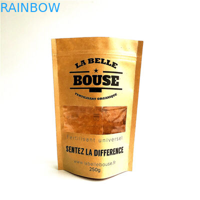 کیسه کاغذ سفارشی قابل بازیافت کیسه فیش طبیعی زیپ با پنجره