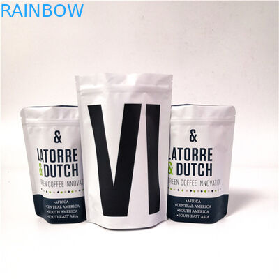 کیسه های مات سفید قهوه کیسه های پلاستیکی بسته بندی آلومینیوم فویل حلق آویز کیسه