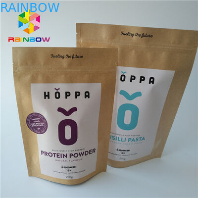 کیسه فویل محیط زیست بسته بندی درجه مواد غذایی Ziplock Logo کاغذ کرافت کرافت چاپ شده