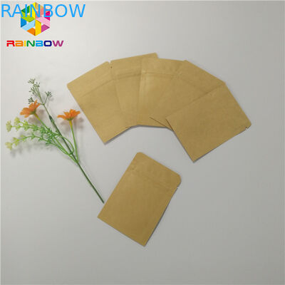 کیسه کاغذ قابل استفاده مجدد Kraft Three Side Heat Seal Packaging for Cosmetics Packet Sample