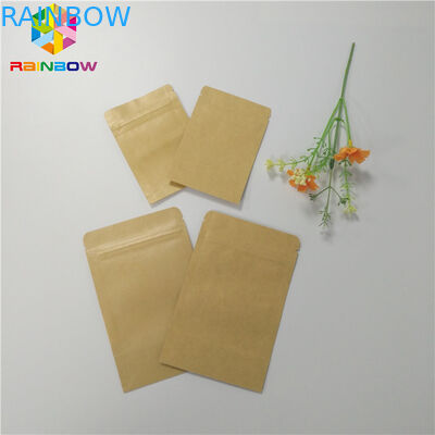 کیسه کاغذ قابل استفاده مجدد Kraft Three Side Heat Seal Packaging for Cosmetics Packet Sample