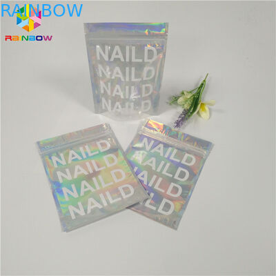 بسته بندی حرارتی لوازم آرایشی و بهداشتی بسته بندی کیسه شفاف هولوگرام Mylar Ziplock تخت مواد پلاستیکی