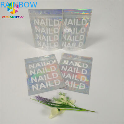 بسته بندی حرارتی لوازم آرایشی و بهداشتی بسته بندی کیسه شفاف هولوگرام Mylar Ziplock تخت مواد پلاستیکی