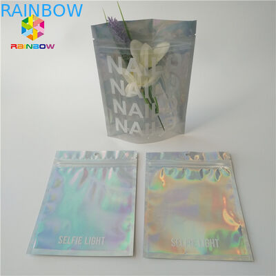هولوگرام پلاستیکی Mylar Zipper لوازم آرایشی و بهداشتی بسته بندی کیسه CMYK رنگ با پنجره پاک