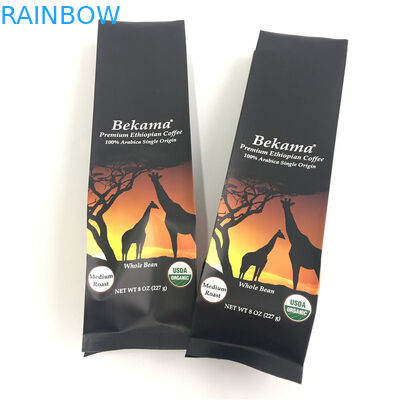 کیسه های کیسه های زیپ های سفارشی کیسه های بسته بندی شده قهوه ای Gusset CYMK Color