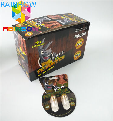 بسته بندی بلیستر براق بسته بندی سفارشی جنسیت قرص Burro2 60000 کارت کاغذ