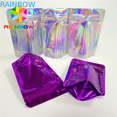 لوازم آرایشی و بهداشتی پودر زرق و برق اسنک مواد غذایی بسته بندی کیسه های هولوگرافی درخشان هلیوپتر کیسه میلار