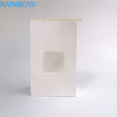 Tin Tie Brown Side Gusset کیسه های کاغذی سفارشی ضد پیری با پنجره