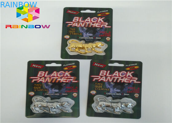 قرص های تقویت کننده مردانه بسته بندی بلیستر بسته بندی 3D Rhino Blister Card برای بسته بندی کپسول