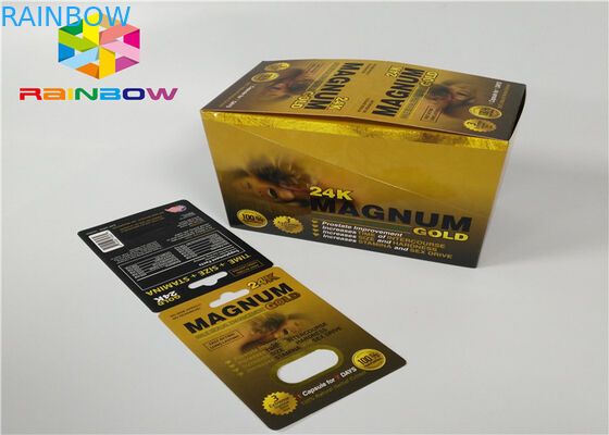 قرص های تقویت کننده مردانه بسته بندی بلیستر بسته بندی 3D Rhino Blister Card برای بسته بندی کپسول