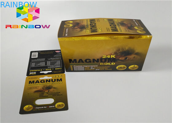 قرص های تقویت کننده مردانه بسته بندی بلیستر بسته بندی 3D Rhino Blister Card برای بسته بندی کپسول