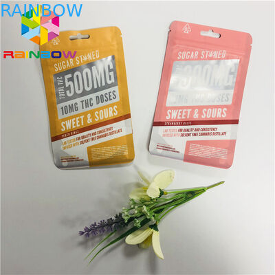 کیسه های کیسه های زیپ قابل استفاده مجدد پلاستیکی مات با پنجره ی جلو جلو پر شده است