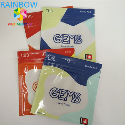 Recyclable Incense Incense Packaging کیسه های پلاستیکی 3 Side sealed سفارشی با زیپ