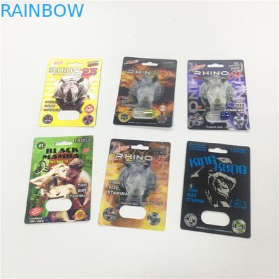 مینی پلاستیکی PS بطری بسته بندی بلیستر بسته بندی Rhino 69 قرص قالب کپسول گلوله شکل