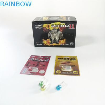 قرص سیاه قرص جعبه های بسته بندی قرص جعبه های کاغذی 3D Effect Sex Pill Rhino 69 9000