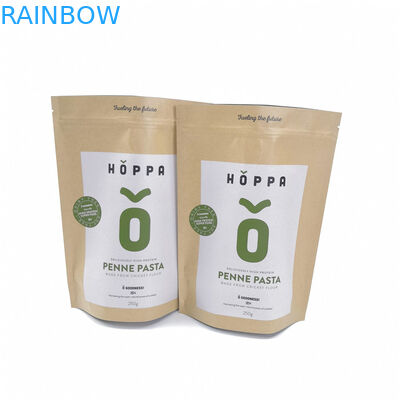 Eco Friendly Kraft Paper Bag بسته بندی مواد غذایی Stand Up Zipperfor نان / آب نبات / میوه ها