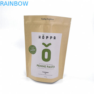 Eco Friendly Kraft Paper Bag بسته بندی مواد غذایی Stand Up Zipperfor نان / آب نبات / میوه ها